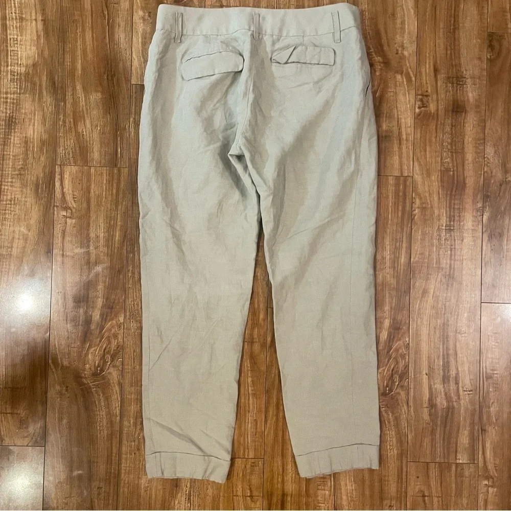 BANANA REPUBLIC Women’s Tan Silk Linen Cropped Ankle Pant Size 2